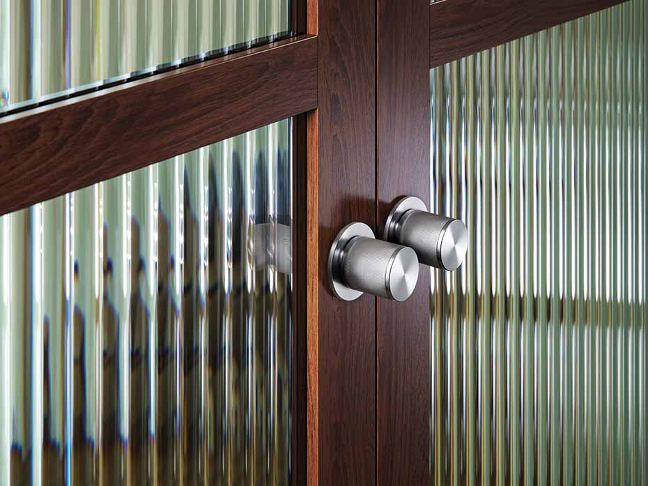 Дверная ручка-кноб D-40mm Buster and Punch Linear RDK-071054 матовый хром