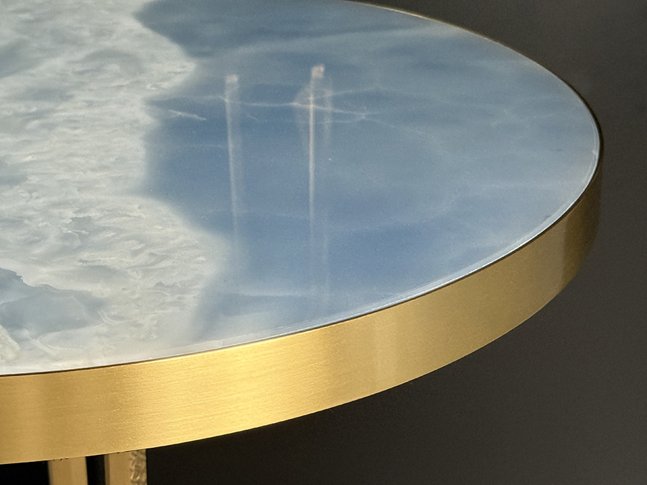 Стол кофейный Ar-Deco FG-078 круглый матовая латунь