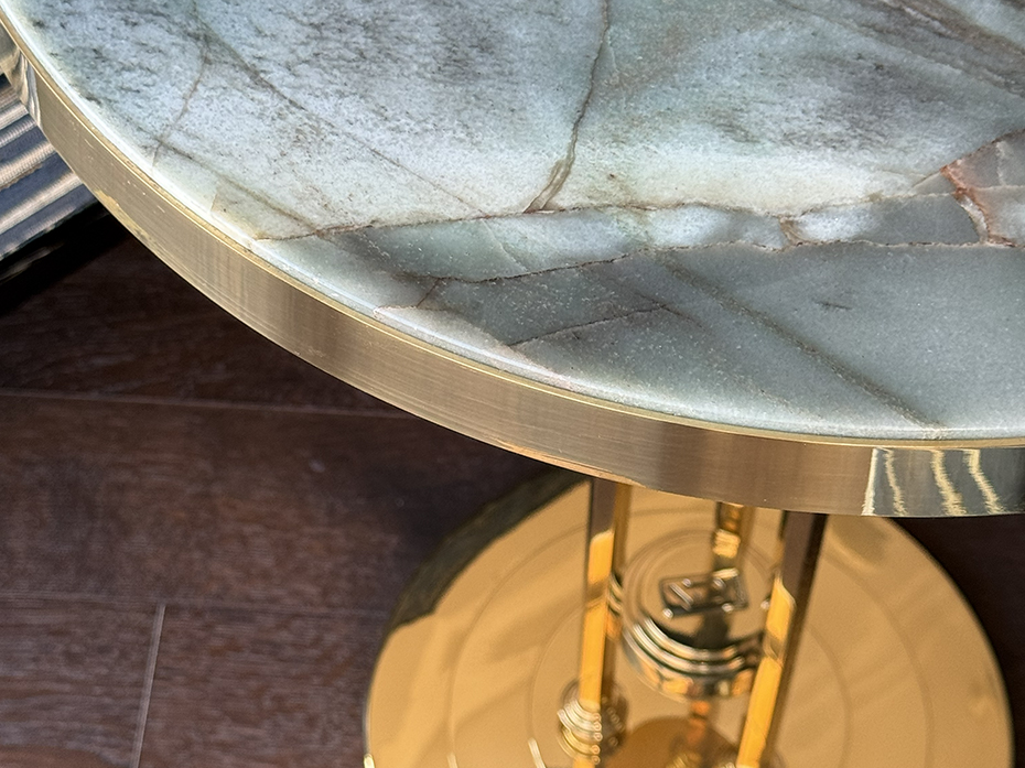 Столик кофейный Ar-Deco FG-054 круглый полированная латунь