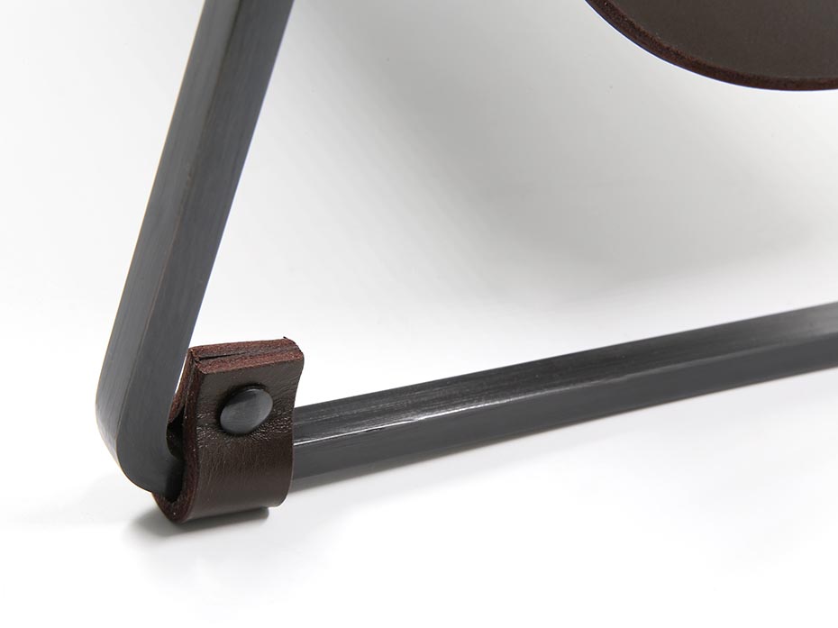 Дровница с кожаной вставкой FG-12044 чернёная полированная латунь