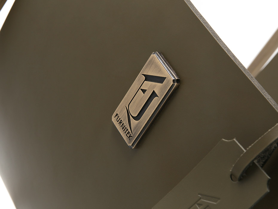 Дровница с кожаной вставкой FG-12045 античная латунь