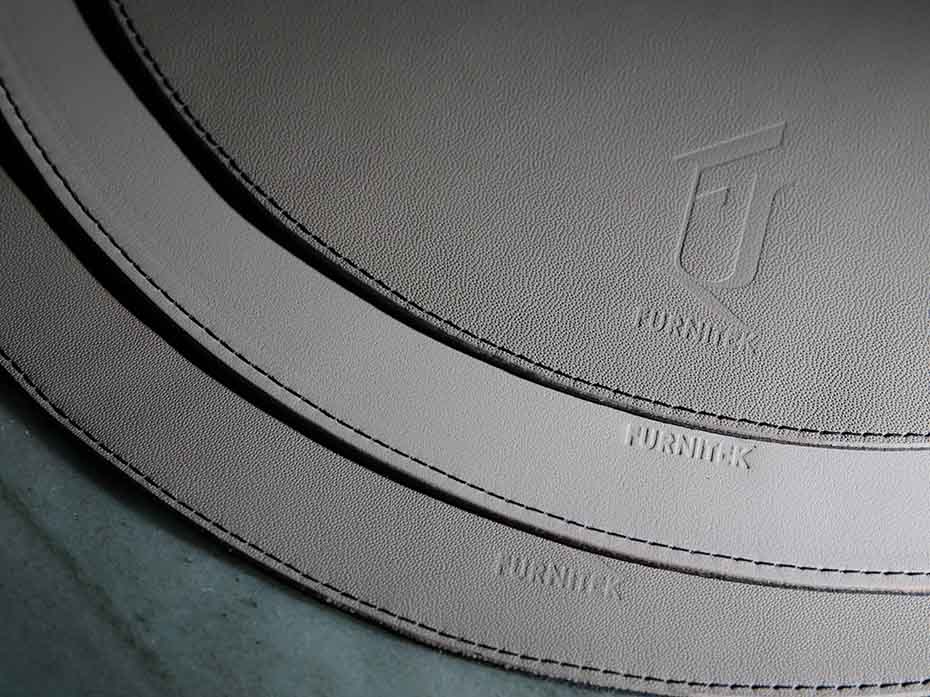 Сервировочная салфетка FURNITEK FG-03001 на стол из натуральной кожи и замши круглая 350мм