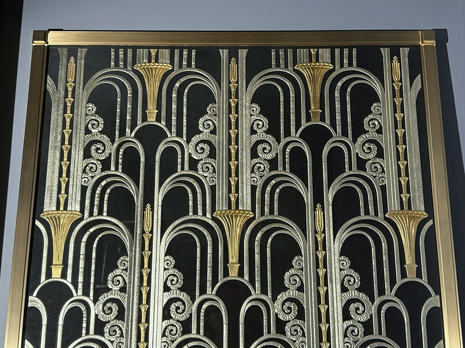 Картина со стеклом FURNITEK FG-307 в матовой латунной раме