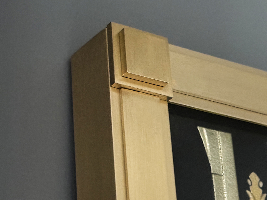 Картина со стеклом FURNITEK FG-307 в матовой латунной раме