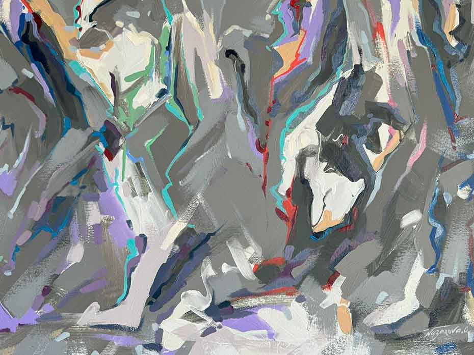 Картина на холсте маслом "Предновогодняя"