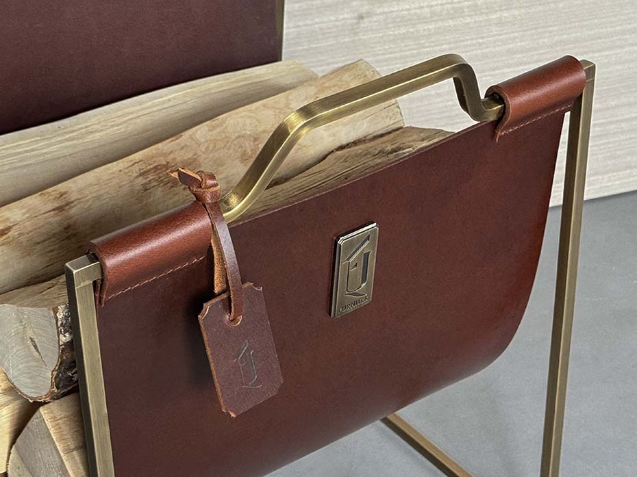 Каминный набор с дровницей FURNITEK FG-01115 античная латунь