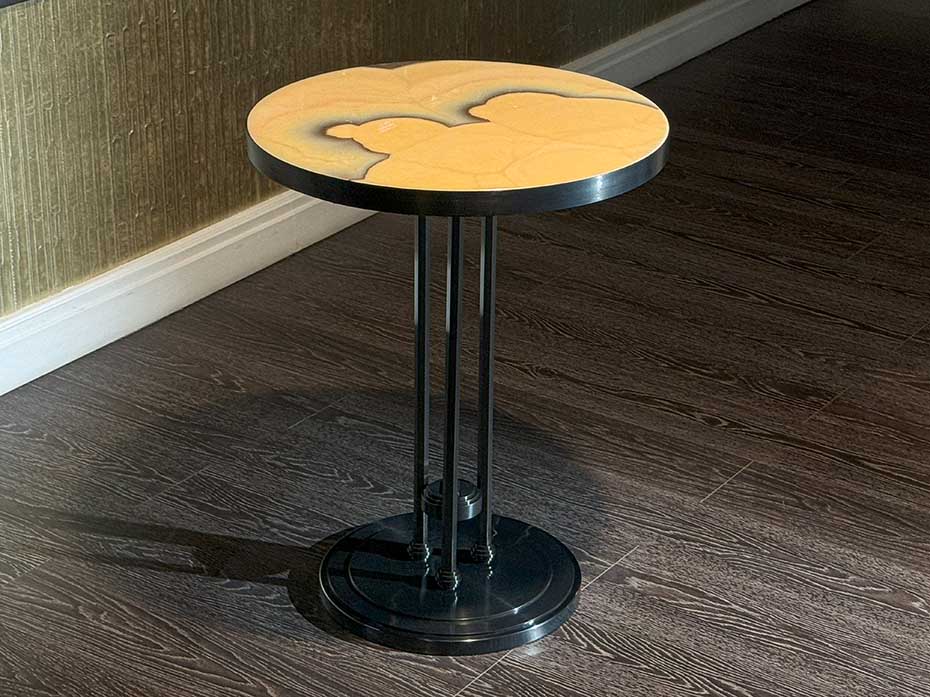 Стол кофейный Ar-Deco FG-072 круглый чернёная латунь