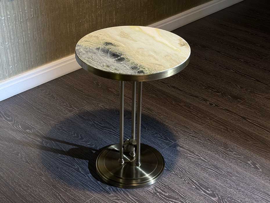 Стол кофейный Ar-Deco FG-071 круглый античная латунь