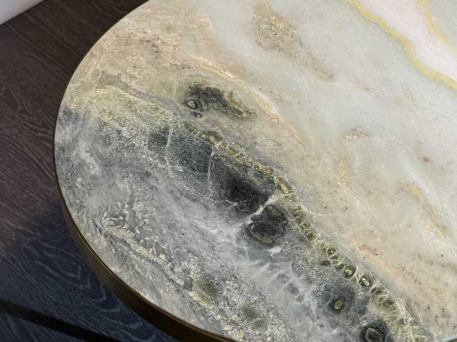 Стол кофейный Ar-Deco FG-071 круглый античная латунь