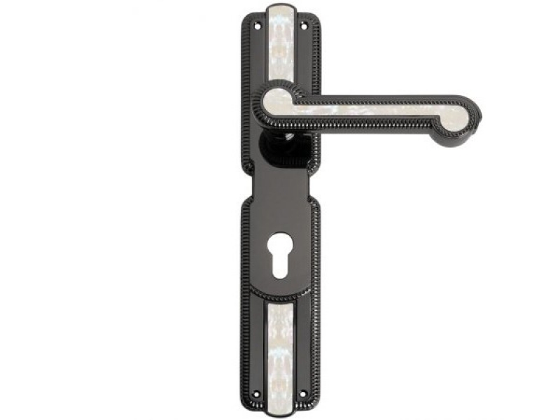 Дверная ручка на планке Enrico Cassina MADREPERLA C03010 чернёная латунь