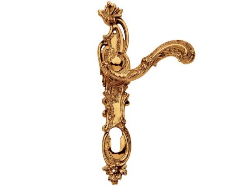 Дверная ручка на планке Enrico Cassina MARIE C12810 золото 24к