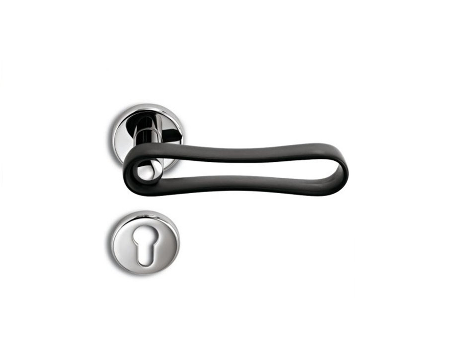Дверная ручка на розетке Salice Paolo INFINITO 6090 CRSNO ENTO полированный никель с черным