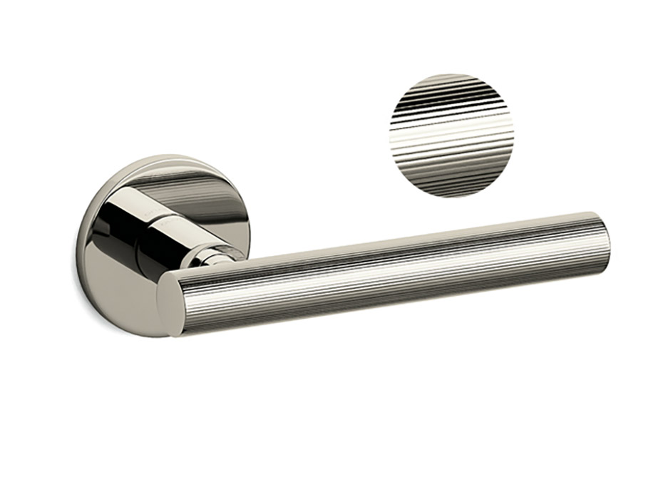 Дверная ручка на круглой розетке Olivari Atena Ligne NL полированный никель