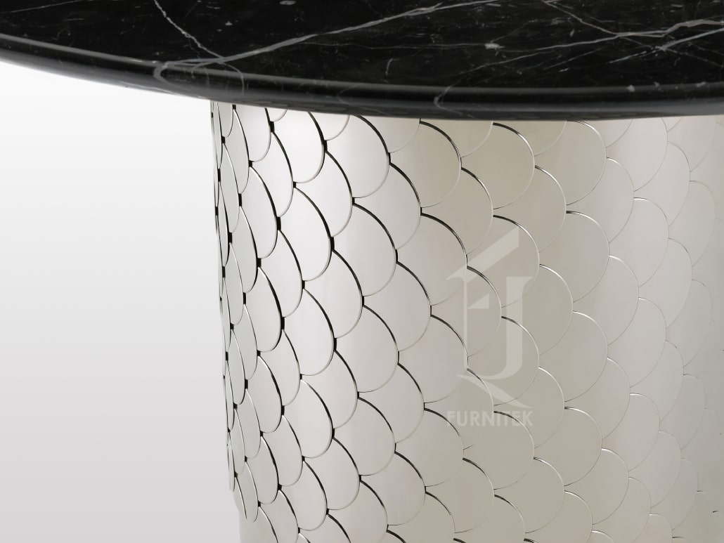 Стол обеденный Ar-Deco Furnitek FG-018 Полированный никель