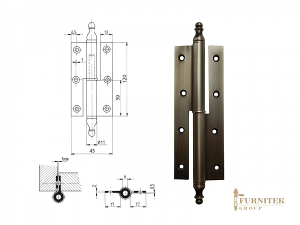 FS 11511277 Эксклюзивная мебельная петля карточная цинк