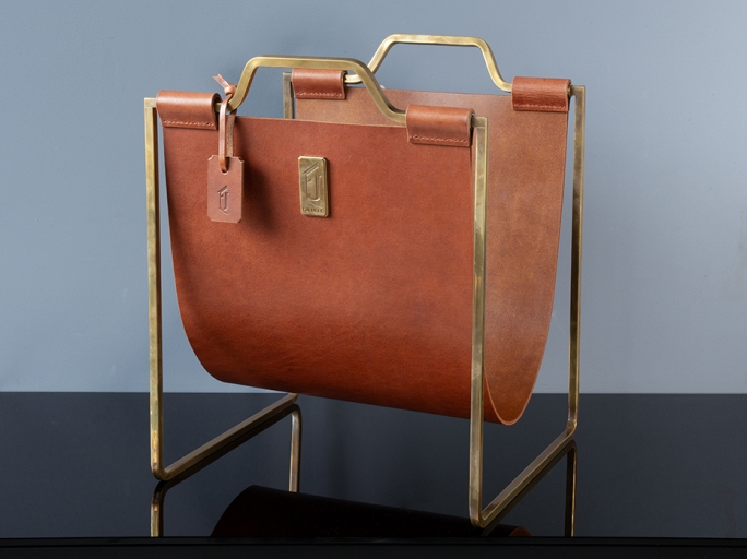 Подставка под сумки большая FG-12056БП полированная латунь состаренная