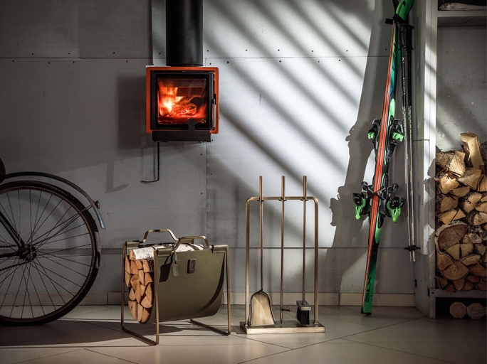 Каминный набор с дровницей FURNITEK FG-01114 античная латунь