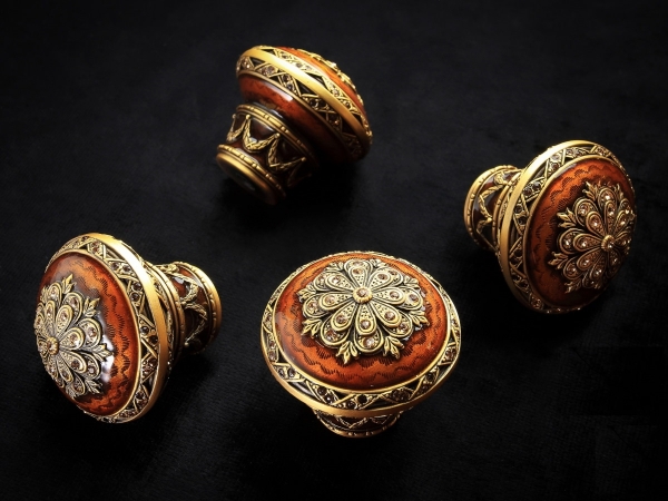 Мебельная ручка-кнопка Edgar Berebi 7346 матовая бронза