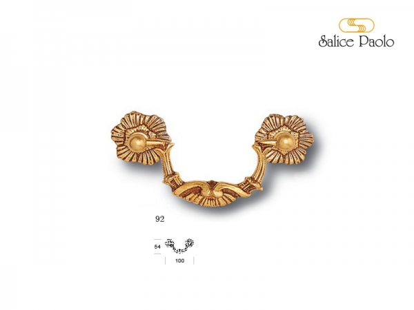 Мебельная ручка-скоба Salice Paolo 92 античная латунь