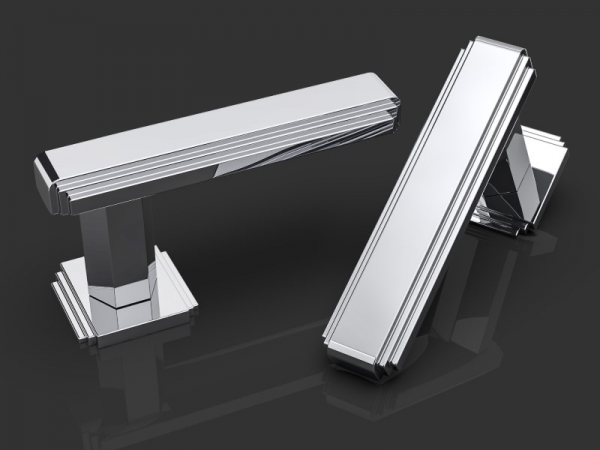 Дверная ручка на розетке Oliver Knights Amr LH полированный хром