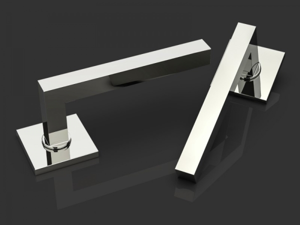 Дверная ручка на розетке Oliver Knights Cedric полированный никель