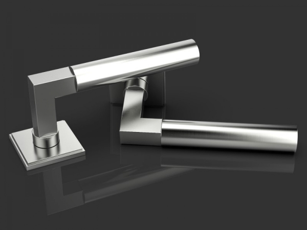 Дверная ручка на розетке Oliver Knights Courtois LH матовый никель