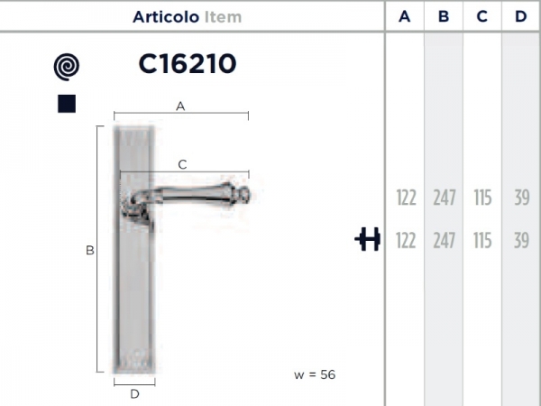 Дверная ручка на планке Enrico Cassina DORA C16210 из латуни