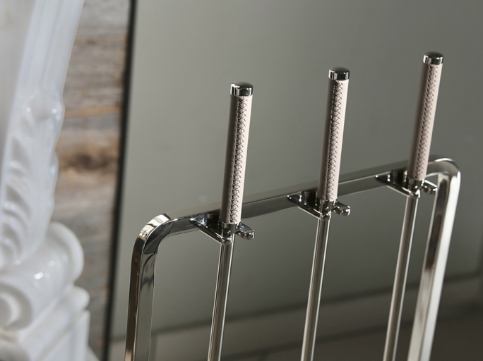 Каминный набор с дровницей FURNITEK FG-01120 полированный никель