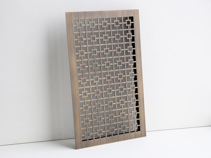 Решётка металлическая латунная fg-30001 матовая бронза