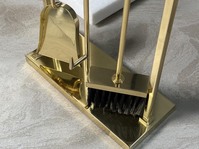 Каминный набор с дровницей FURNITEK FG-01123 полированная латунь