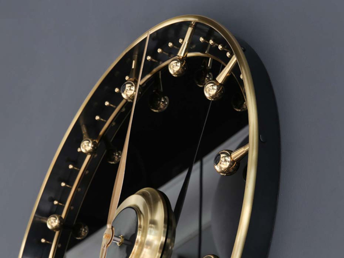 Часы Фурнитек FG-1002028 матовая латунь стекло черное глянец 600мм