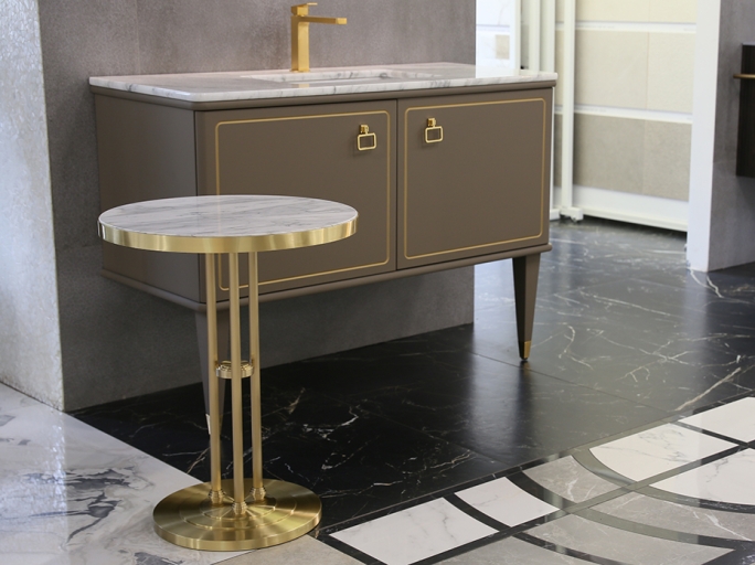 Стол кофейный FURNTEK Ar-Deco FG-055 круглый матовая латунь