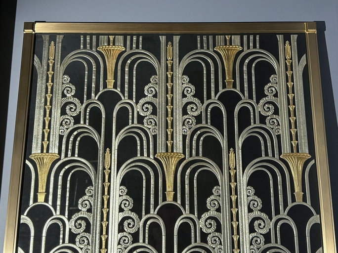 Картина со стеклом FURNITEK FG-307 в матовой латунной раме