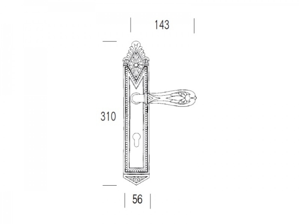 Дверная ручка на планке Salice Paolo LUCCA 3041