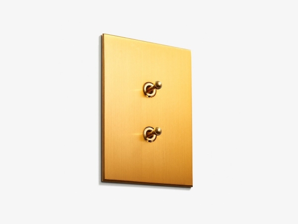 Выключатель Meljac двойной Classique M559 матовая латунь