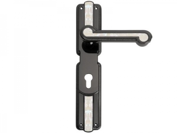 Дверная ручка на планке Enrico Cassina MADREPERLA C03010 чернёная латунь