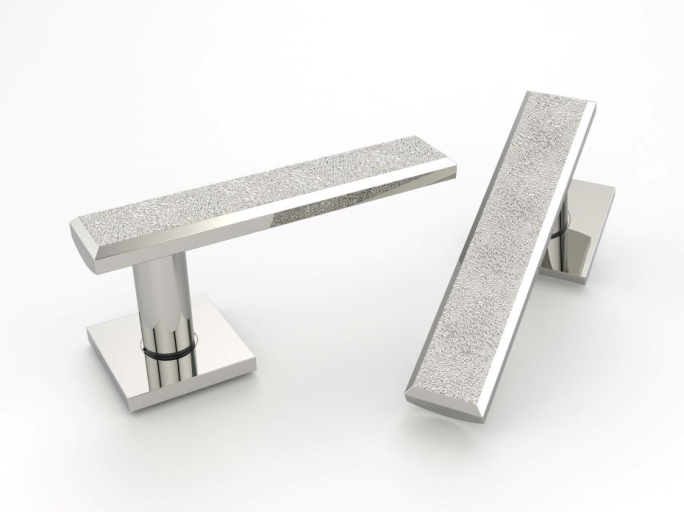 Дверная ручка на розетке Oliver Knights Hutch LH полированный никель