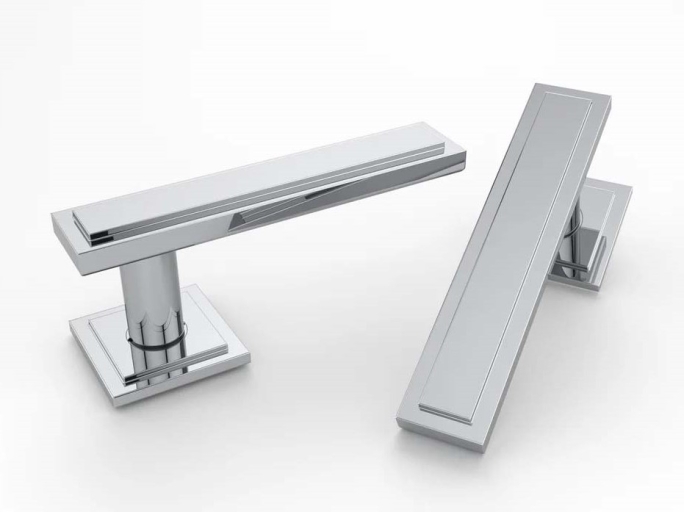 Дверная ручка на розетке Oliver Knights Anthony LH полированный хром