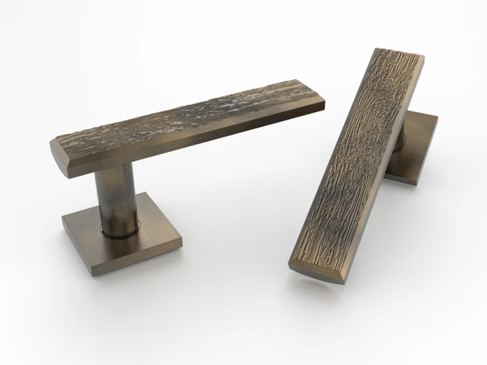 Дверная ручка на розетке Oliver Knights Serlo LH античная латунь