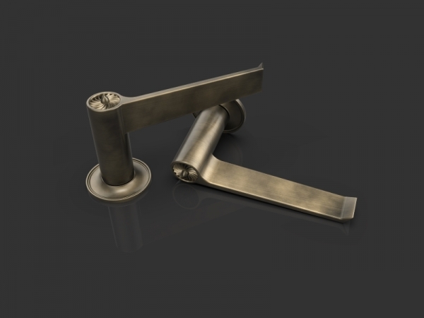 Дверная ручка на розетке Oliver Knights Origins LH античная латунь