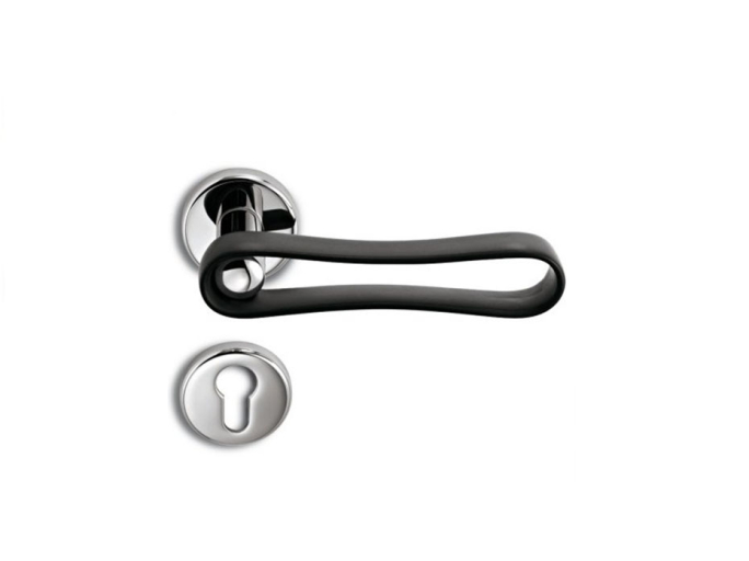 Дверная ручка на розетке Salice Paolo INFINITO 6090 CRSNO ENTO полированный никель с черным