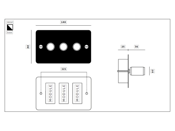 Диммер Buster & Punch тройной UK-DI-CO-3G-SM-BR-A бронза