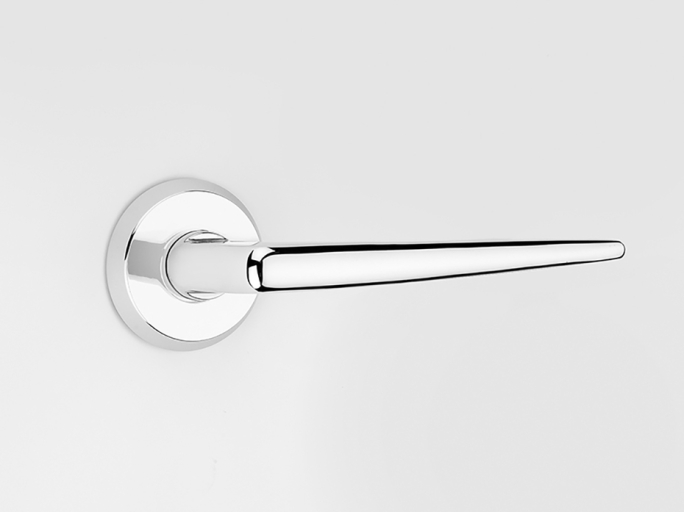 Дверная ручка на круглой розетке Frank Allart 77417844 полированный хром